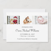 予算新生児写真おもしろいクリスマスカード 招待状 (裏面)