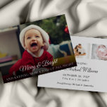 予算新生児写真おもしろいクリスマスカード 招待状<br><div class="desc">このおもしろい新生児クリスマスカードは、あなたの家族に最新追加を発表するための完璧な方法である。前面に1枚の写真、背面に3枚の写真と全てのベビー誕生の統計情報をパーソナライズ。クリスマスカードコレクションにアクセスして、すべての新生児ホリデーカードオプションを表示する。</div>