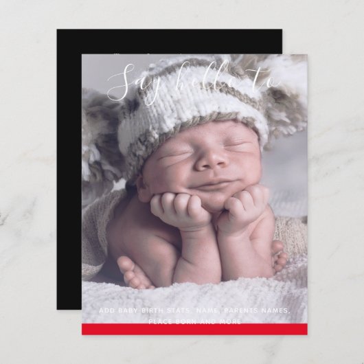 予算新生児写真の発表カスタム (正面/裏面)