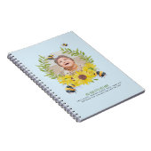 予算新生児写真贈り物ひまわりミツバチ ノートブック (右側)