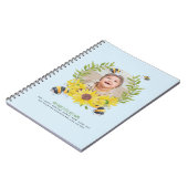 予算新生児写真贈り物ひまわりミツバチ ノートブック (左側)