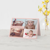 予算新生児発表写真コラージュ カード (黄色い花)