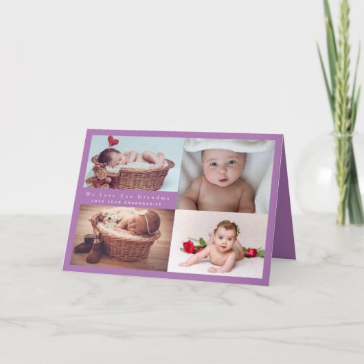 予算新生児発表写真コラージュ カード (正面)