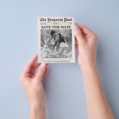 予算新聞フォトウェディング日付を保存 チラシ (手)