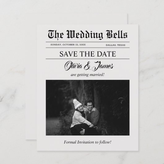 予算新聞結婚の写真日付の保存 (正面/裏面)