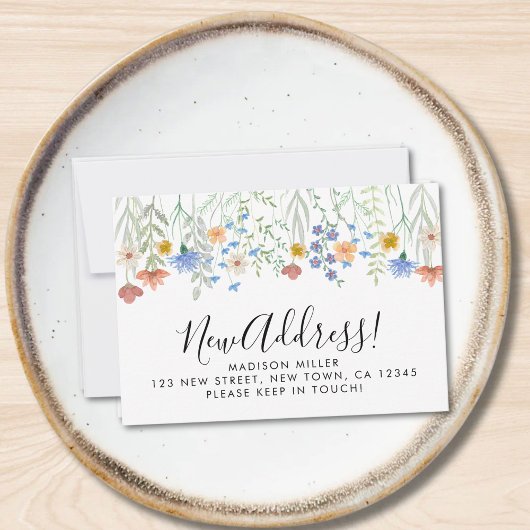 予算新規所在地ワイルドフラワーズムービングアナウンス ノートカード