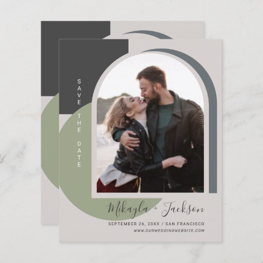 予算日付の保存はっきりした抽象芸術アーチ写真 (正面/裏面)