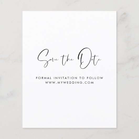 予算日付の保存フォト招待状 (裏面)