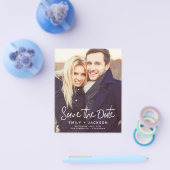 予算日付の保存フォト招待状 チラシ (シングル)