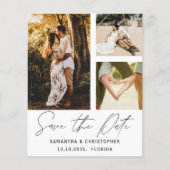 予算日付の保存フォト金ゴールドスクリプト招待状 (正面)