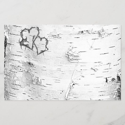 予算日付の保存樺の木ツリーハート写真 チラシ (裏面)