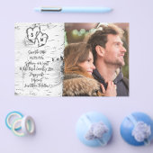 予算日付の保存樺の木ツリーハート写真 チラシ (シングル)