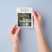 予算日付の保存樺の木ハート写真垂直 チラシ (手)