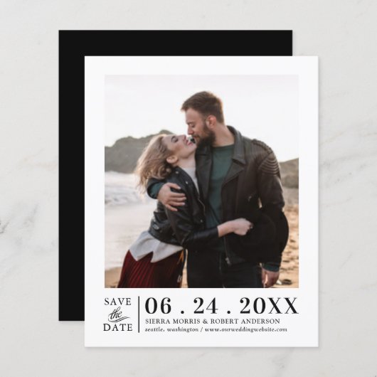 予算日付の保存簡単テンプレート縦写真 (正面/裏面)