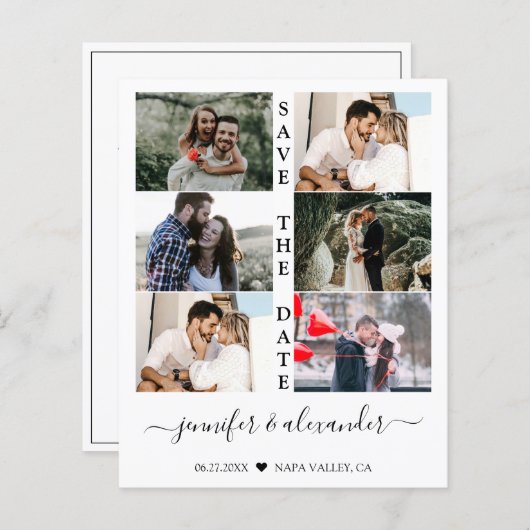 予算日付の保存6フォトコラージュタイポグラフィ (正面/裏面)