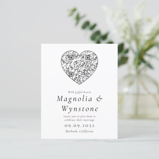 予算日付のQRコー結婚ド招待状の保存 (スタンド正面)