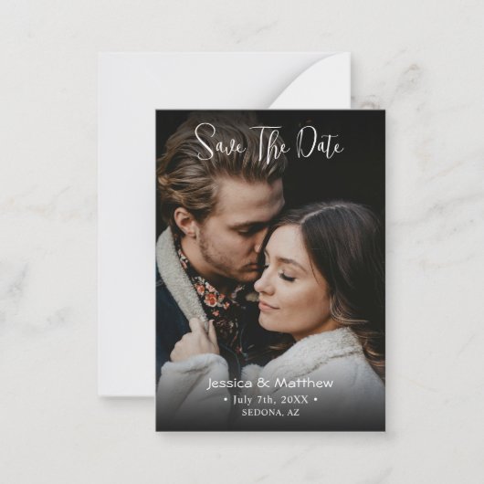 予算日付を保存し、名前をフルフォトと情報 ノートカード (正面)