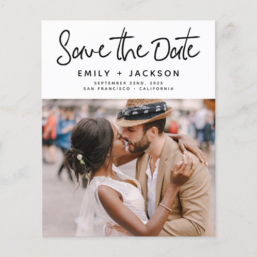 予算日付を保存する手書き写真 チラシ (正面)