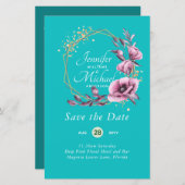 予算日付を保存マゼンタフローラリース (正面/裏面)