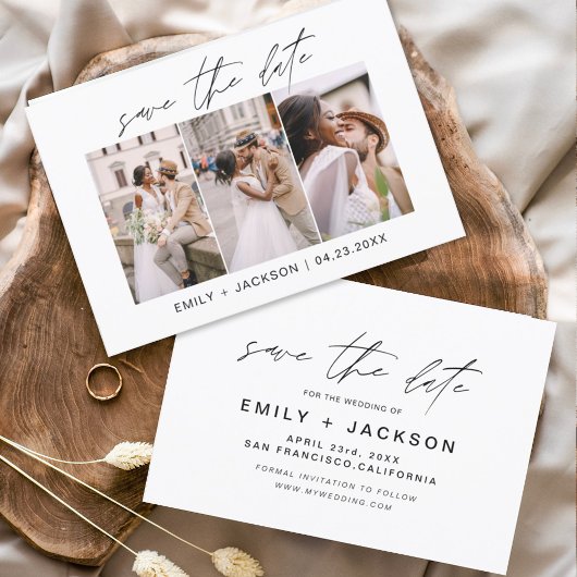 予算日付を保存3写真エレガントモダン チラシ