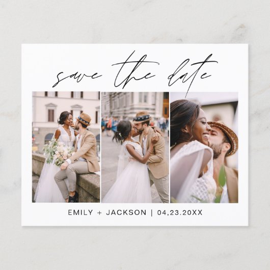 予算日付を保存3写真エレガントモダン チラシ (正面)