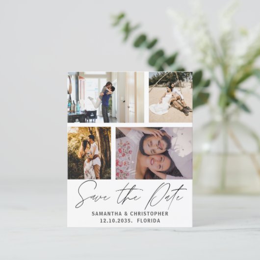 予算日付4の保存写真テンプレート招待状 (スタンド正面)