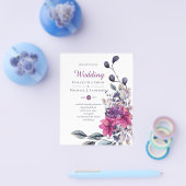 予算明るい赤紫色紫ピンクの結婚式の招待 チラシ (シングル)