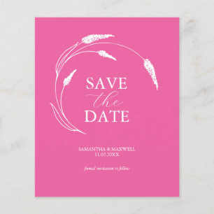 予算明るい赤紫色結婚式日付の保存 チラシ