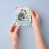 予算春の結婚式フローラの緑の写真救の日付 チラシ (手)