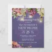 予算春フローラ引っ越し祝いパーティーパーティの招待状 (正面)
