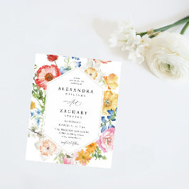 予算春数々のカラー花模様結婚 チラシ