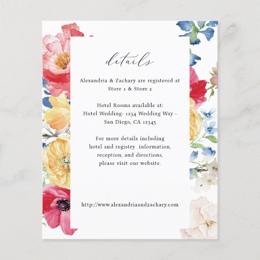 予算春数々のカラー花模様詳細 (正面)