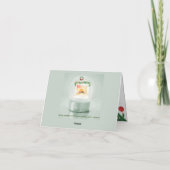 予算暖炉ギフト雪のグローブ効果クリスマス シーズンカード (裏面)