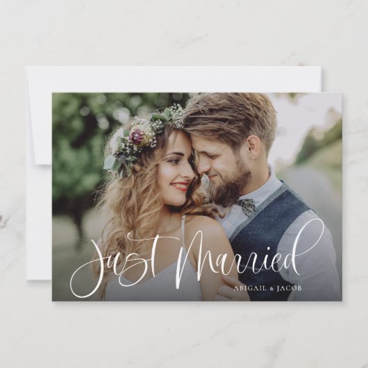 予算書道たった今結婚しました結婚の写真 案内状 (正面)