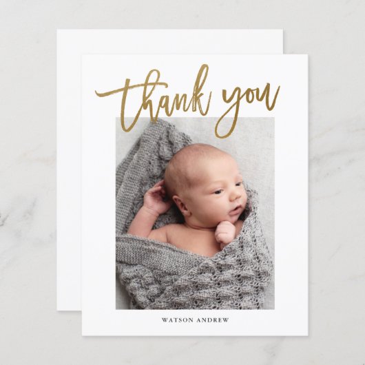 予算書道写真ベビーサンキューカード (正面/裏面)