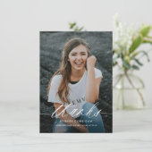 予算書道台本2枚の写真卒業 サンキューカード (スタンド正面)