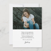 予算書道台本2枚の写真卒業 サンキューカード (裏面)