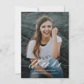 予算書道台本2枚の写真卒業 サンキューカード (正面)