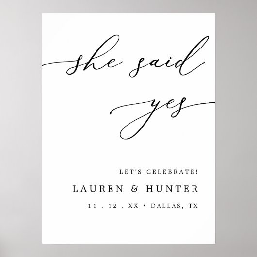 予算書道彼女が言ったYes婚約パーティ ポスター (正面)