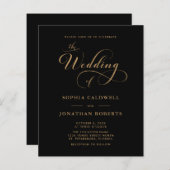 予算書道QRコードブラック金ゴールド結婚 (正面/裏面)