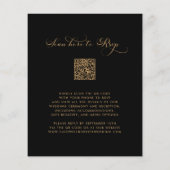 予算書道QRコードブラック金ゴールド結婚 (裏面)