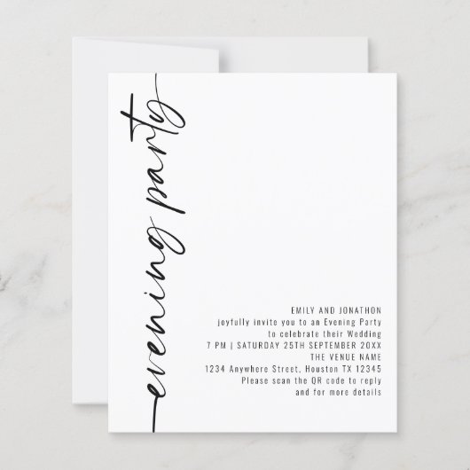 予算書道QRコード結婚の夕べ招待状 (正面)