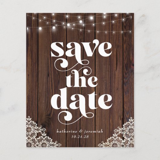 予算木材ストリングライトレース日付の保存 (正面)