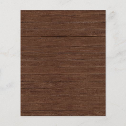 予算木製素朴フローラ結婚式招待状 (裏面)