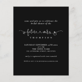 予算未来ミセスブライダルシャワー白黒招待状