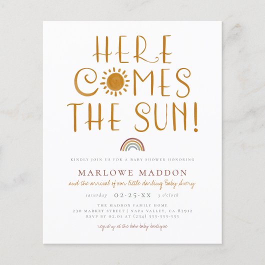 予算来を計る Boho Baby Shower | Boho (正面)