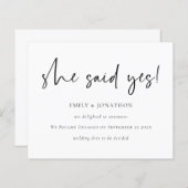 予算案のYes婚約発表 (正面/裏面)