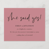 予算案のYes・ピンク婚約発表 (正面)