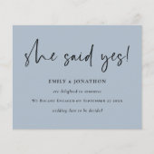 予算案のYes・ブルー婚約発表 (正面)