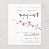 予算桜さくらんぼブロッサム婚約招待状 (正面)